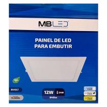 Painel Plafon Led Embutir 17X17cm 12W 4000K Bivolt - MB Led - 4034 Painel Plafon Led Embutir 17X17cm 12W 4000K Bivolt - MB Led - 4034