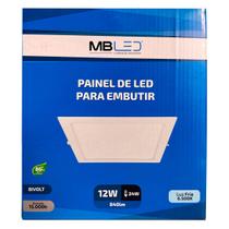 Painel Plafon Led Embutir 17X17cm 12W 6500K Bivolt - MB Led - 4035 Painel Plafon Led Embutir 17X17cm 12W 6500K Bivolt - MB Led - 4035