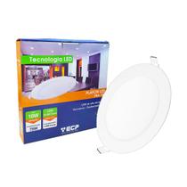 Painel Plafon Led Embutir 18W Redondo 22,5Cm Branco Quente
