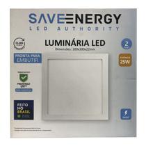 Painel Plafon Led Embutir 29,5X29,5cm 25W 6.500K Branco Bivolt - Save Energy - SE-240.601 Painel Plafon Led Embutir 29,5X29,5cm 25W 6.500K Branco Bivolt - Save Energy - SE-240.601