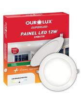 Painel Plafon LED Embutir Ourolux 12W Bivolt Cor da Luz 4000K Branco Neutro Redondo Painel Plafon LED Embutir Ourolux 12W Bivolt Cor da Luz 4000K Branco Neutro Redondo