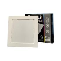 Painel Plafon Led Embutir Quadrado 12W 6500K (Branco Frio) 840L Bivolt Termo EcoPanel ALI-1PF001 ALI