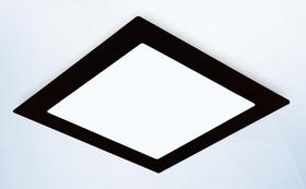 Painel Plafon Led Embutir Quadrado Preto 24w Quente 3000k