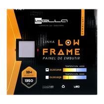 Painel Plafon Led Embutir Recuado 17X17cm 18W 4000K Preto Bivolt - Bella Iluminação - DLD018NB