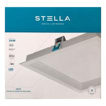 Painel Plafon Led Embutir Recuado 26,2X26,2cm 24W 4000K Branco Bivolt - Stella - STH8904BR/40