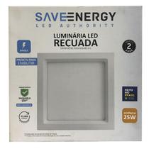 Painel Plafon Led Embutir Recuado 30X30cm 25W 5700K Branco Bivolt - Save Energy - SE-240.1656 Painel Plafon Led Embutir Recuado 30X30cm 25W 5700K Branco Bivolt - Save Energy - SE-240.1656
