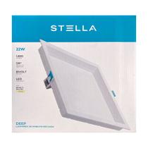 Painel Plafon Led Embutir Recuado Deep 26,2X26,2cm 22W 4000K Branco Bivolt - Stella - STH8904BR/40