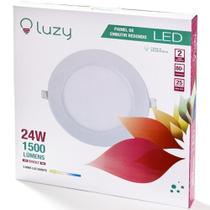 Painel plafon led embutir redondo 24w branco quente - Luzy