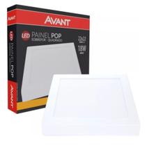 Painel Plafon Led Quadrado 18w Sobrepor Luz Quente 3000k