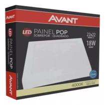 Painel Plafon Led Quadrado Sobrepor 18w Neutro 4000k