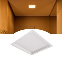 Painel Plafon LED Recuado Embutir HIDE 17,5X17,5 24W Luz Quente Luminatti ST3145-Branco