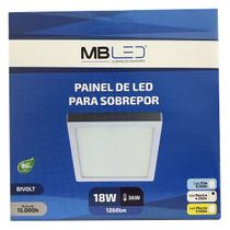 Painel Plafon Led Sobrepor 22,5X22,5cm 18W 4000K Bivolt - MB Led - 4071