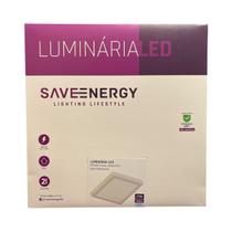 Painel Plafon Led Sobrepor 30X30cm 25W 6500K Branco Bivolt - Save Energy - SE-240.604