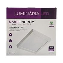 Painel Plafon Led Sobrepor 37x37cm 36W 3000K Branco Bivolt - Save Energy - SE-240.3577 Painel Plafon Led Sobrepor 37x37cm 36W 3000K Branco Bivolt - Save Energy - SE-240.3577