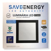 Painel Plafon Led Sobrepor 40X40cm 36W 4000K Preto Bivolt - Save Energy - SE-240.1638 Painel Plafon Led Sobrepor 40X40cm 36W 4000K Preto Bivolt - Save Energy - SE-240.1638