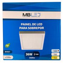 Painel Plafon Led Sobrepor 40X40cm 36W 6500K Bivolt - MB Led - 4078