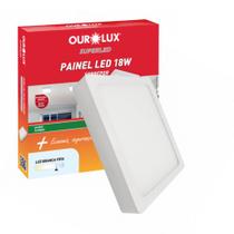 Painel Plafon Led Sobrepor Branco 18w Bivolt 2700k luz Amarela