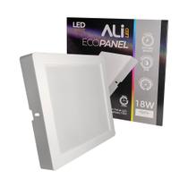 Painel Plafon Led Sobrepor Quadrado 18W 6500K (Branco Frio) 1260L Bivolt Termo EcoPanel ALI-1PF004 ALI