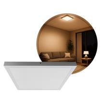 Painel Plafon LED Sobrepor Quadrado 40W Luminaria Teto Luz Amarela ST1453