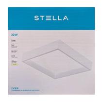Painel Plafon Led Sobrepor Recuado 25,3X25,3cm 22W 4000K Branco Bivolt - Stella - STH20904BR/40
