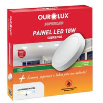 Painel Plafon Luminária Led 18W Sobrepor Redondo Bivolt
