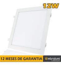 Painel Plafon Luminária Premium Led Quadrado Embutir 12w