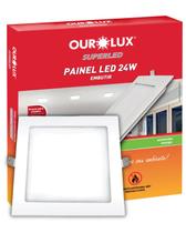 Painel Plafon Ourolux Led Embutir 24w Bivolt Luz Neutra