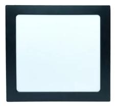Painel Plafon Preto 12w Sobrepor Quadrado Branco Frio 6500k Bivolt 110/220v Luminária Gesso Teto Quarto Sala Cozinha Fácil instalação