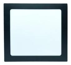 Painel Plafon Preto 25w Sobrepor Quadrado Branco Neutro 4000k Bivol 110/220v Luminária Gesso