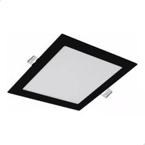 Painel Plafon Quadrado Embutir 25w Preto Luz Branca 6500k