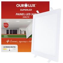 Painel Plafon Quadrado Embutir 36w 40x40cm Luz Neutra 4000K Painel Plafon Quadrado Embutir 36w 40x40cm Luz Neutra 4000K