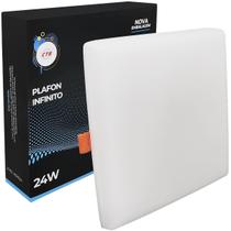 Painel Plafon Quadrado Led 24W Quente Bivolt Borda Infinita Painel Plafon Quadrado Led 24W Quente Bivolt Borda Infinita
