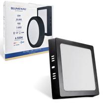 Painel Plafon Quadrado Sobrepor 12w Preto Branco Frio 6500k