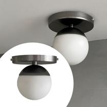 Painel Plafon Sobrepor de Teto Moderno Dama Com Globo Vidro 10cm Decoração Sala, Cozinha, Corredor, Quarto, Casa, Jardim