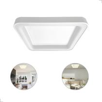 Painel Plafon Sobrepor Quadrado Led Moderno Branco Bivolt Painel Plafon Sobrepor Quadrado Led Moderno Branco Bivolt