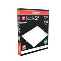 Painel POP embutir quad 22x22 18w biv 6500k luz bca Avant