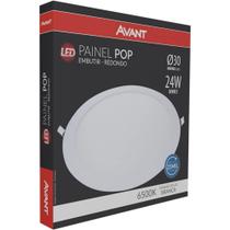Painel Pop LED Plafon De Embutir 24W Redondo 30cm Luz Branca 6500K Bivolt Avant