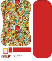 Painel Porta Marmita Lancheira Hambúrguer - Sintético Doll Estampado