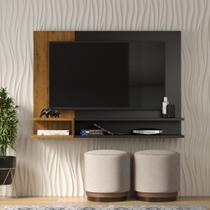Painel Pra Tv Ripado 50 Polegadas Modelo Milao Smart Plus Cor Preto / Nature Painel Pra Tv Ripado 50 Polegadas Modelo Milao Smart Plus Cor Preto / Nature