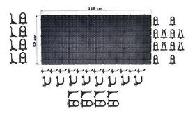 Painel Preto P/ Ferramentas Plástico Perfurado + 48 Ganchos