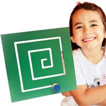 Painel Psicomotor Quadrado Educativo Pedagógico Verde MDF