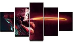 Painel Quadro 5 Partes Dota 2 Juggernaut 110x55 Cm