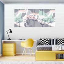Painel Quadro Adesivo - Floral abstrato 1 Painel Quadro Adesivo - Floral abstrato 1