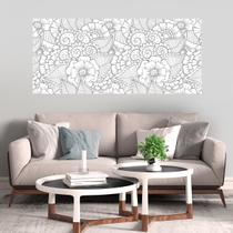 Painel Quadro Adesivo - Floral cinza Painel Quadro Adesivo - Floral cinza