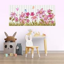 Painel Quadro Adesivo - Jardim de Flores Painel Quadro Adesivo - Jardim de Flores