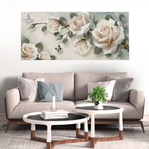 Painel Quadro Adesivo - Rosas brancas Painel Quadro Adesivo - Rosas brancas