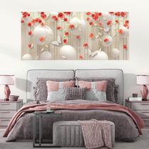 Painel Quadro Adesivo - Rosas e bolas