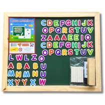 Painel Quadro Magnético Lousa Alfabeto 2 Em 1- 62 Letras