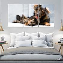 Painel quadros mosaico cachorros e gatos(pet) med. 105x65 ps 2mm adesivo fosco borda infinita