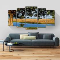 Painel quadros mosaico paisagem 5 peças med. 120x60 ps 2mm adesivo fosco impressão fotográfica - Atitude Signs